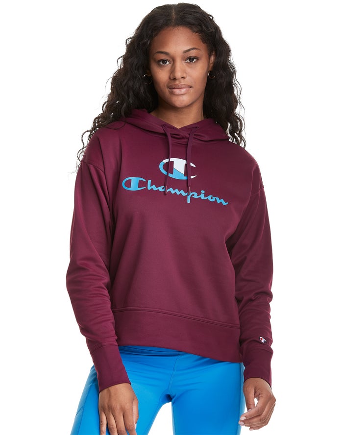 Champion Game Day Split Logo Hoodie Dames - DonkerPaars - Belgie 6289TQWDY